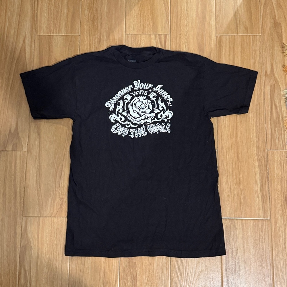 Vans Black Tee with White Graphic